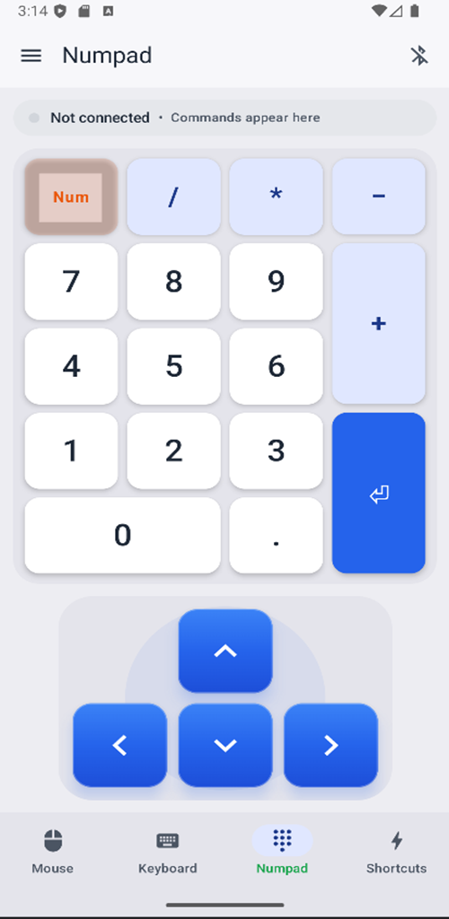 Touch4PC Bluetooth klavye ve fare uygulaması ekran görüntüsü